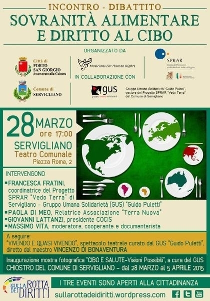 SOVRANITA' ALIMENTARE E DIRITTO AL CIBO - 28/03/15